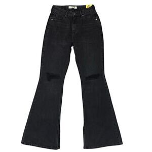 Western Festival High Waisted Flare Denim Distressed‎ Size 27